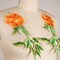 9.5" Tangerine Orange Rose Flower Patch Iron On Applique Embroidered Floral